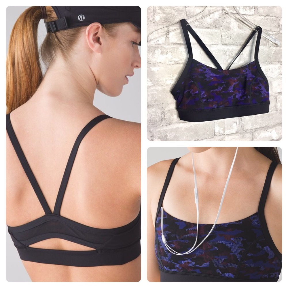 lululemon | Rise and Run Sports Bra Purple Camo 8